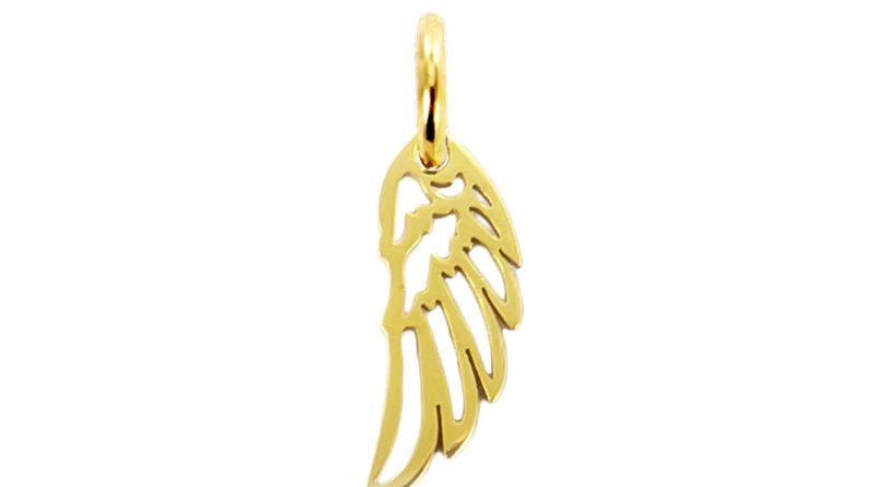 Pendentif acier doré aile