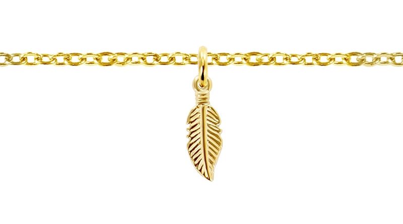Bracelet plume acier doré
