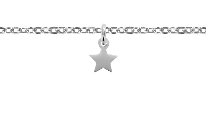 Bracelet de cheville étoile acier