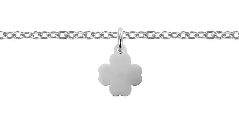 Bracelet petit trèfle acier à personnaliser