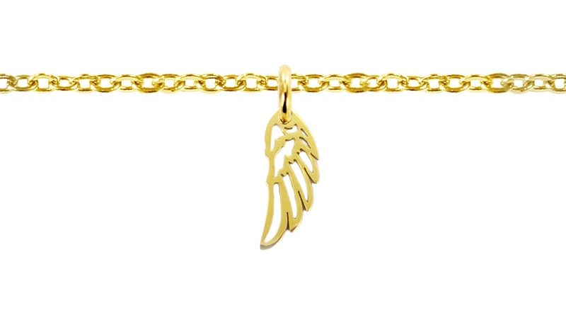 Bracelet aile d'ange acier doré