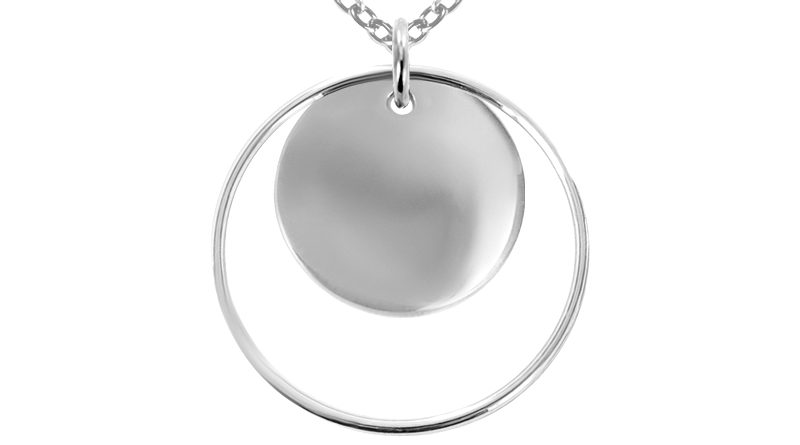 Collier Ellipse médaille acier à personnaliser