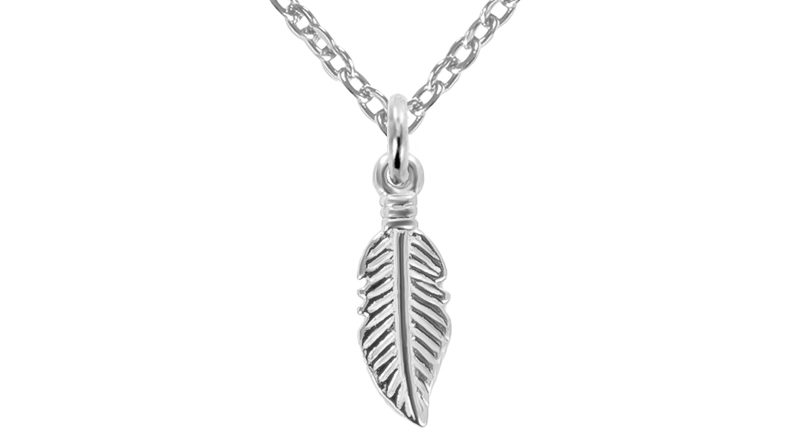 Collier plume acier