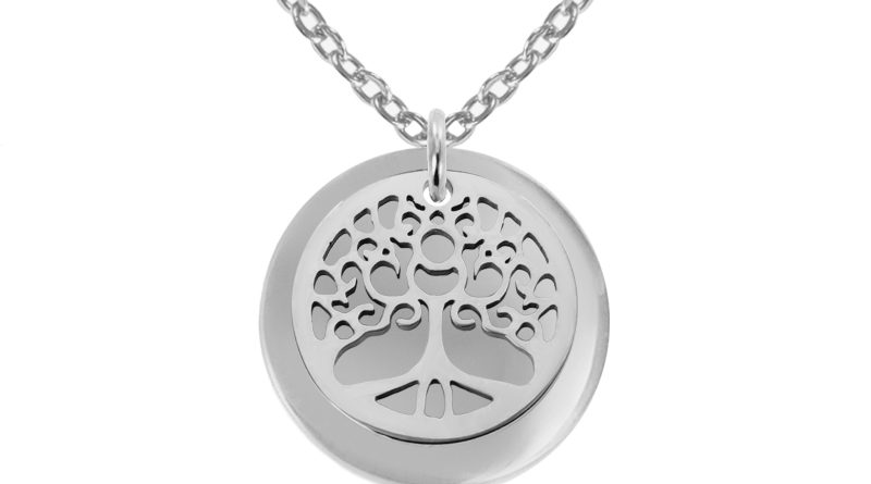 Collier acier arbre de vie et médaille à personnaliser