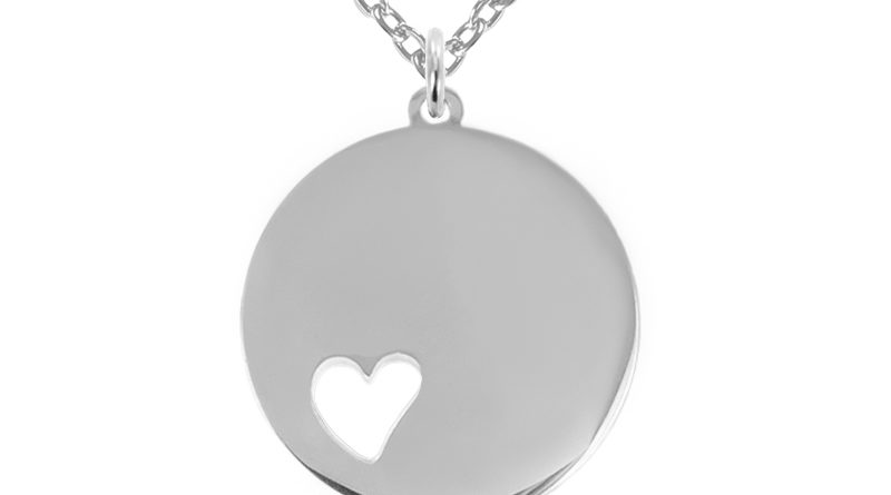 Collier grande médaille coeur acier à personnaliser