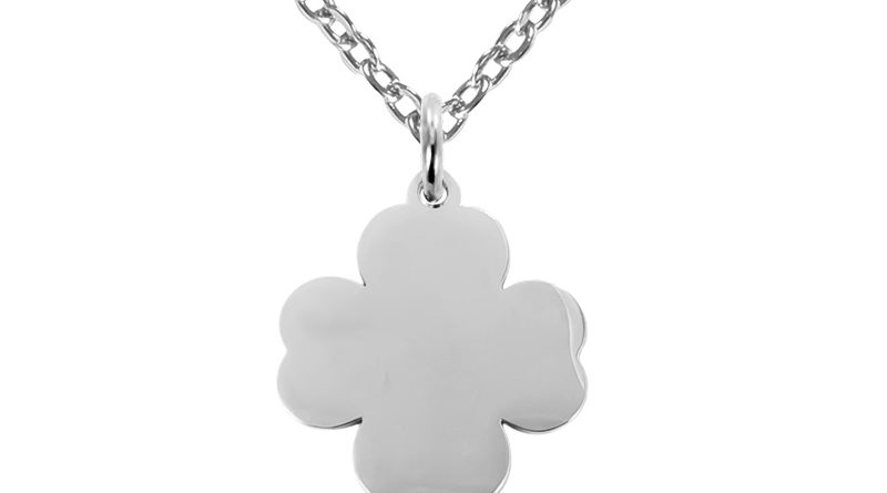 Collier en acier et trefle à personnaliser