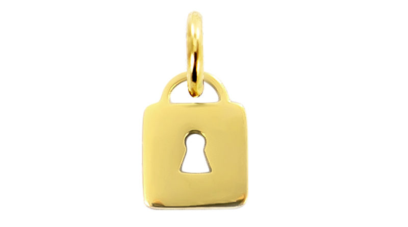 Pendentif acier doré cadenas