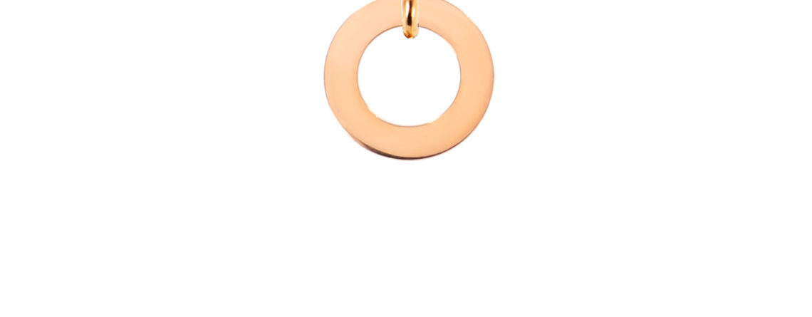 Collier anneau acier rose à personnaliser