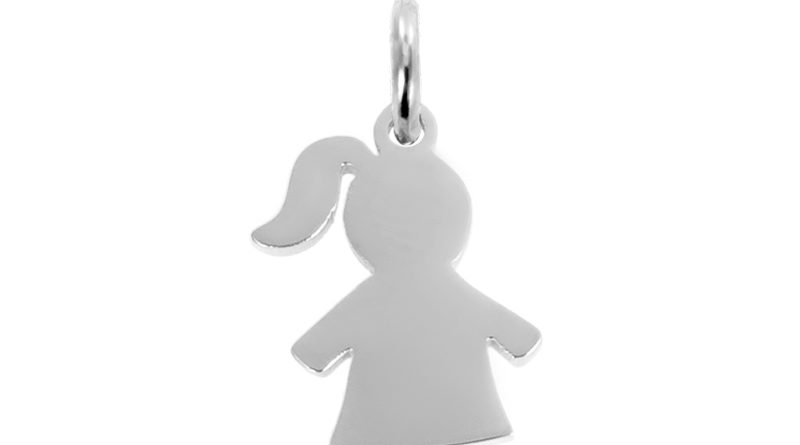 Pendentif acier fille à personnaliser