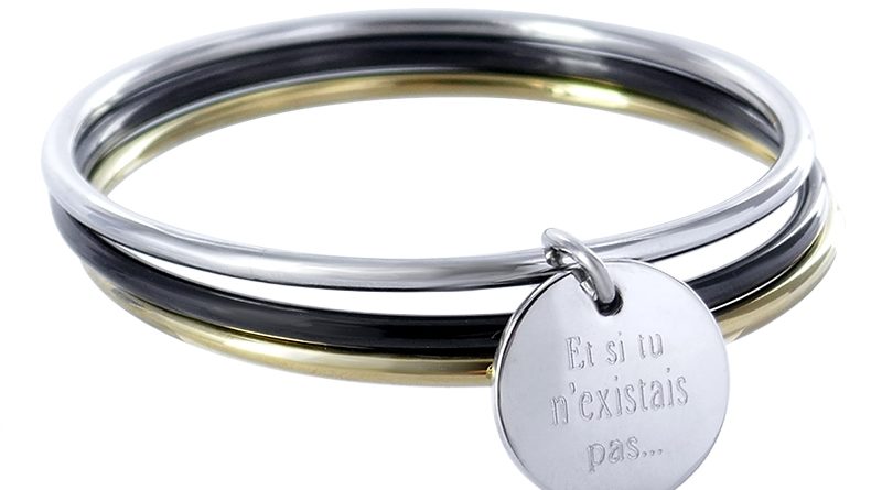 Ensemble "Trilogie de jonc" et médaille acier à personnaliser