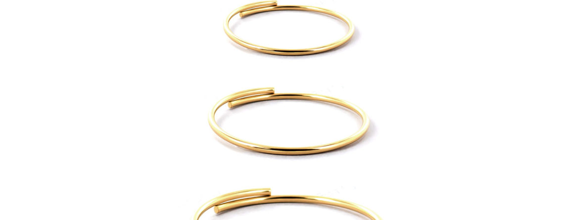 Bracelet Jonc magique ajustable acier doré spécial beads & charm's