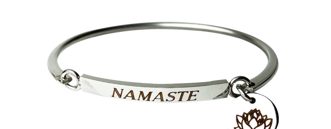 Bracelet jonc gourmette et médaille acier à personnaliser