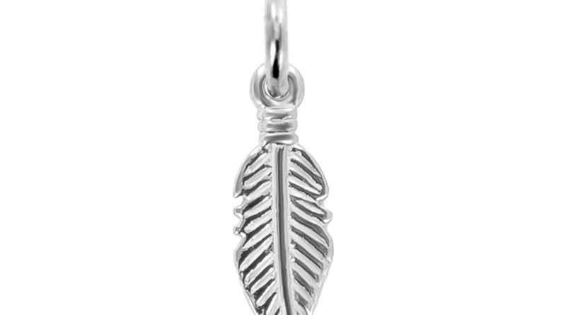 Pendentif plume en acier