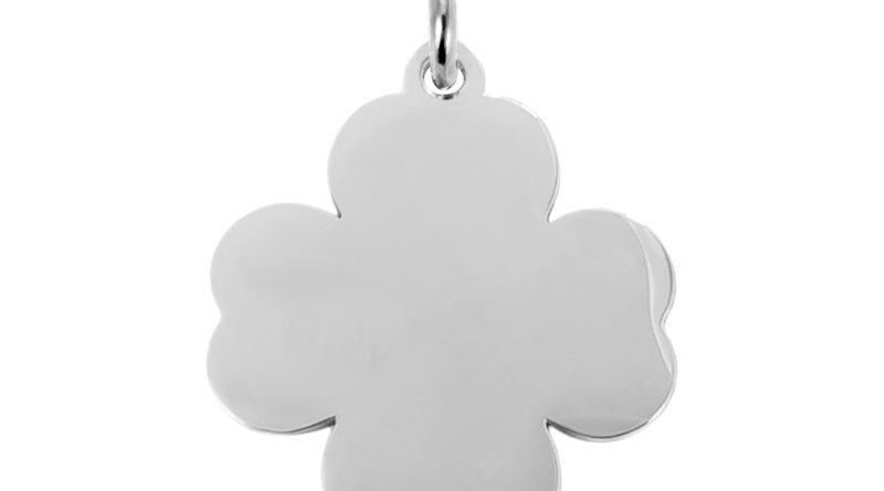 Pendentif acier trèfle à personnaliser