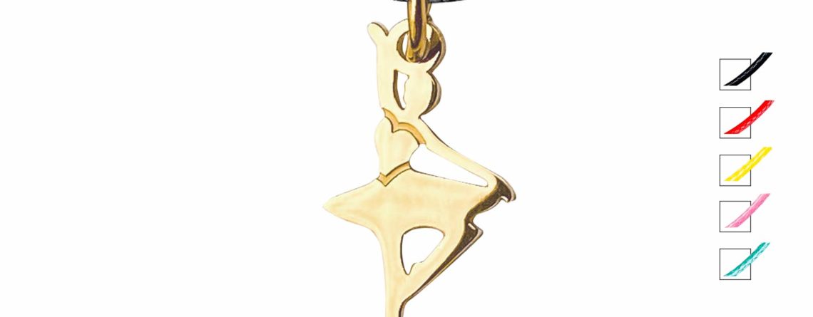 Collier cordon ajustable orné d'un pendentif danseuse doré