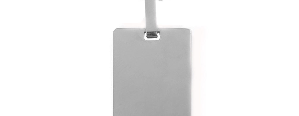 Collier maille figaro avec pendentif plaque acier à personnaliser