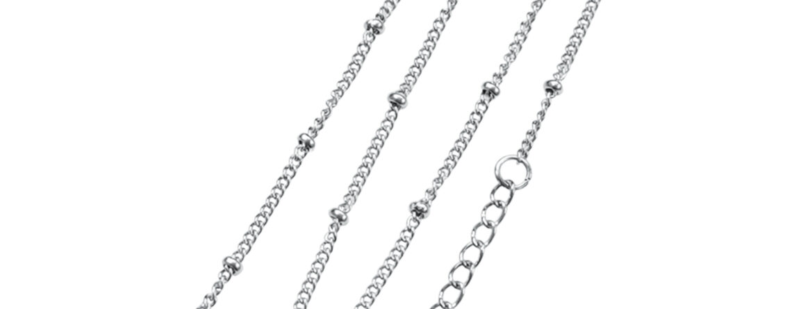 Chaîne de cheville chaîne boule en acier inoxydable argenté