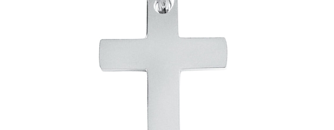 Pendentif croix à personnaliser en acier inoxydable argenté - 25mm