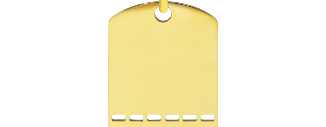 Pendentif plaque militaire en acier inoxydable doré