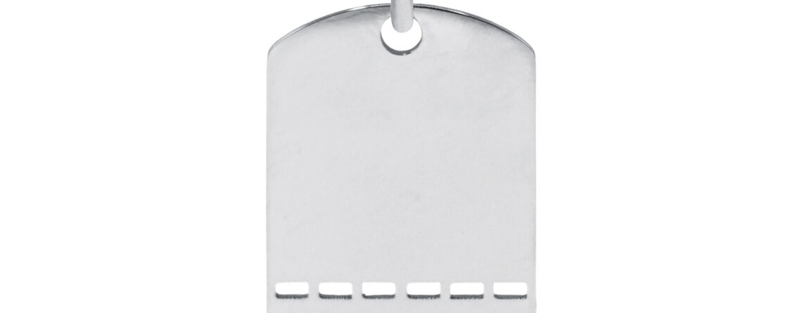 Pendentif plaque militaire en acier inoxydable argenté