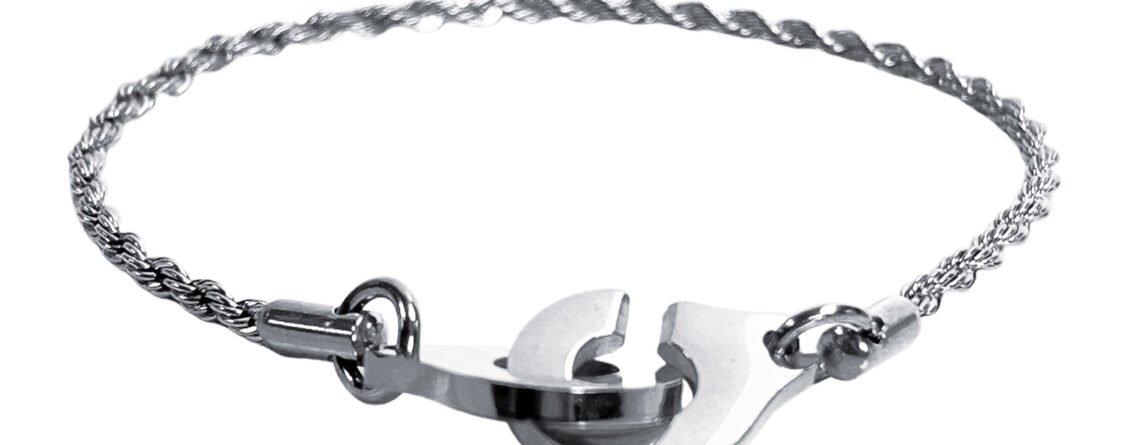 Bracelet menotte chainage maille corde 2mm argenté