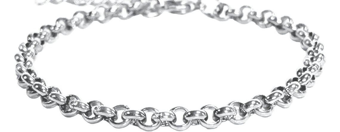 Bracelet maille jaseron en acier inoxydable argenté - 4mm