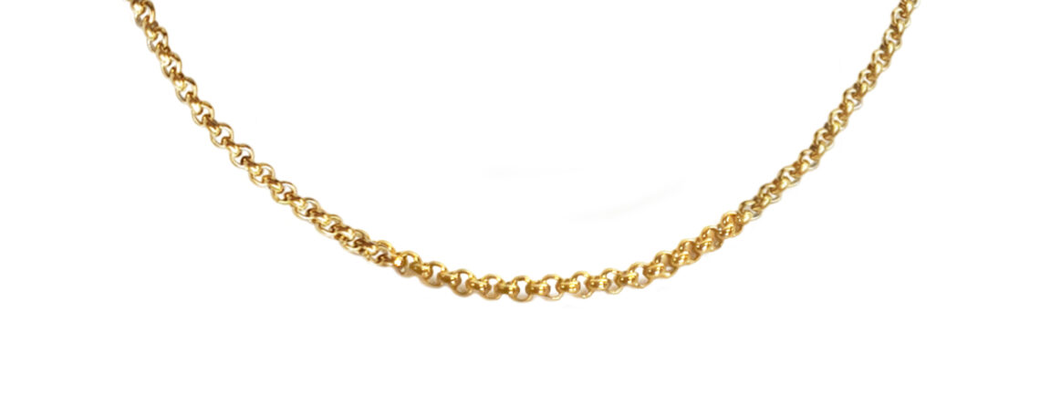 Collier maille jaseron en acier inoxydable doré - 2mm