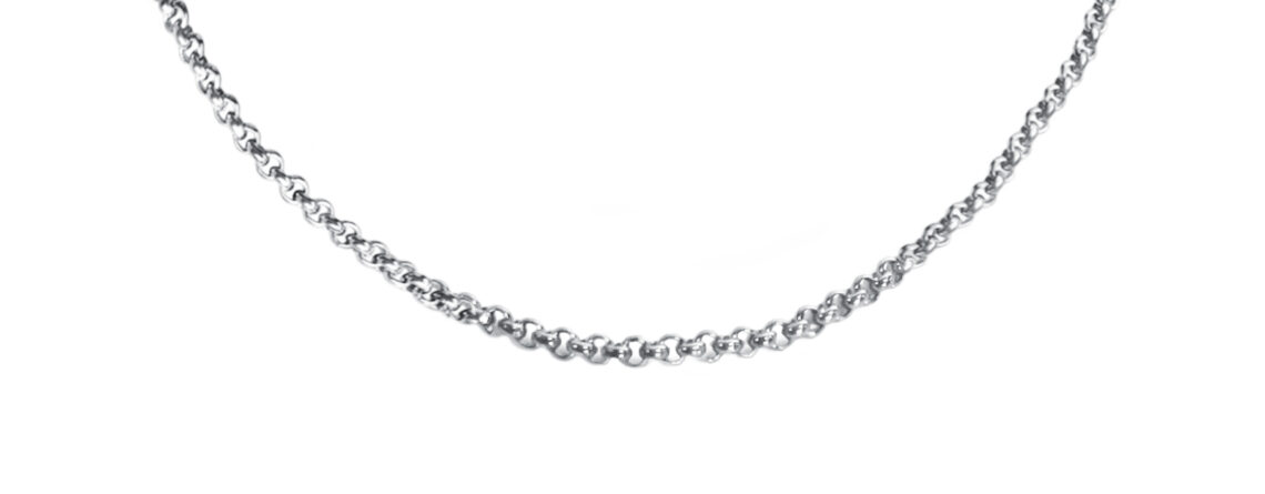 Collier maille jaseron en acier inoxydable argenté - 2mm