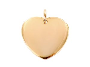 Pendentif coeur acier doré rose à personnaliser