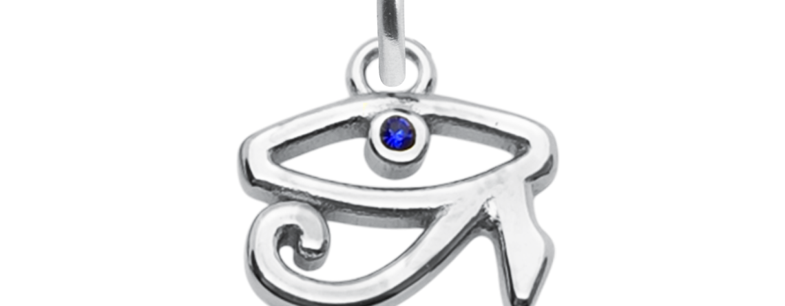 Pendentif oeil d'Horus en acier inoxydable argenté - 14mm