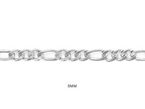 Bracelet maille figaro en acier inoxydable