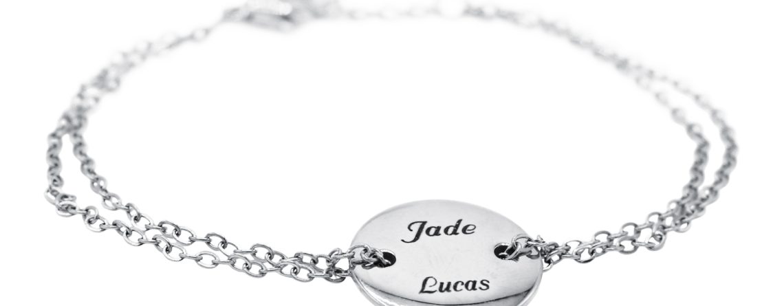 Bracelet Femme " Cannes" médaille acier à personnaliser