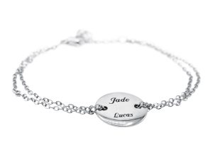 Bracelet Femme " Cannes" médaille acier à personnaliser