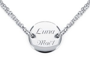 Collier médaille acier à personnaliser