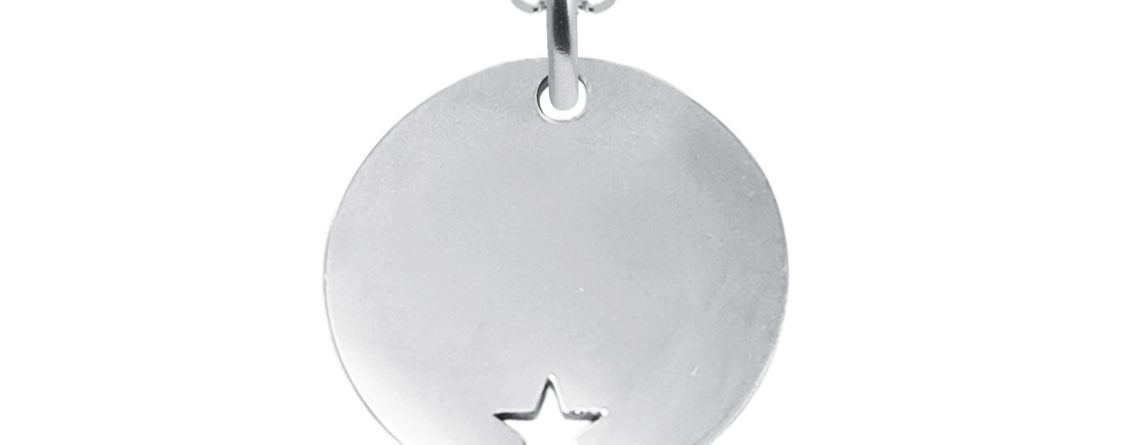 Collier acier médaille étoile à personnaliser