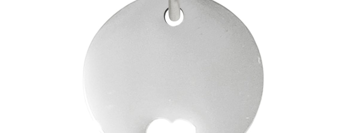 Pendentif acier petite médaille coeur à personnaliser