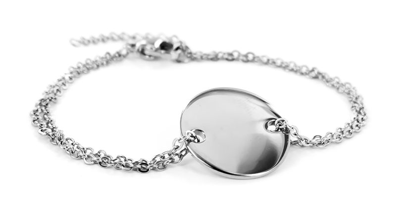 Bracelet Femme " Cannes" médaille acier à personnaliser