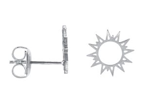 Boucles d'oreilles soleil en acier inoxydable argenté - 10mm