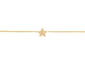 Bracelet étoile rehaussé d'oxydes de zirconium en acier inoxydable doré