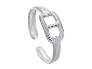 Bague ajustable maille marine en acier inoxydable argenté