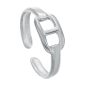 Bague ajustable maille marine en acier inoxydable argenté