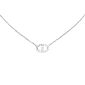 Collier chaînette avec pendentif maille marine OZ en acier inoxydable argenté