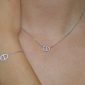 Collier chaînette avec pendentif maille marine OZ en acier inoxydable argenté